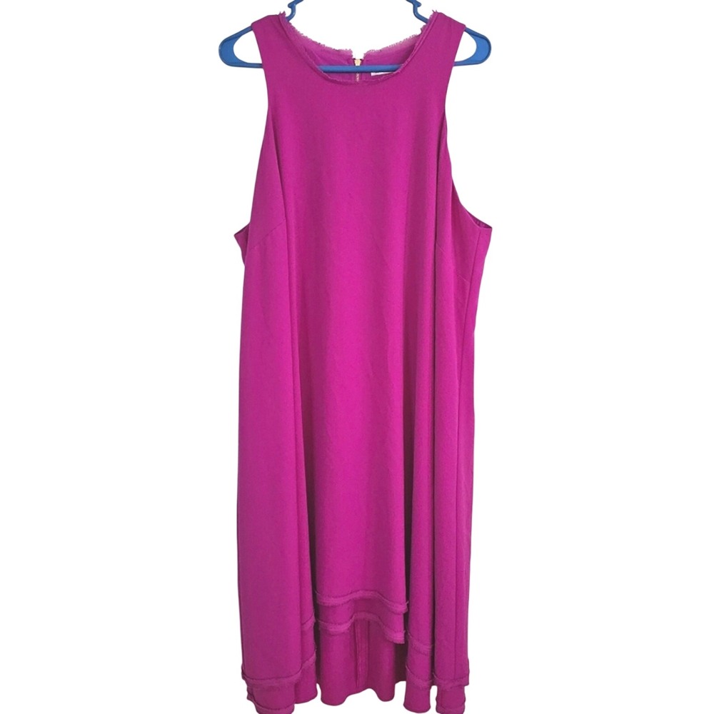 Rachel Roy Hi-Low Purple Trapeze Dress Colorful Sleeveless Raw Hem Summer Spring
